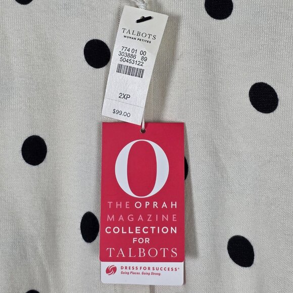 Talbots Oprah Magazine Collection Polka Dot Womens 2XP Petite Cardigan Sweater - Picture 3 of 7
